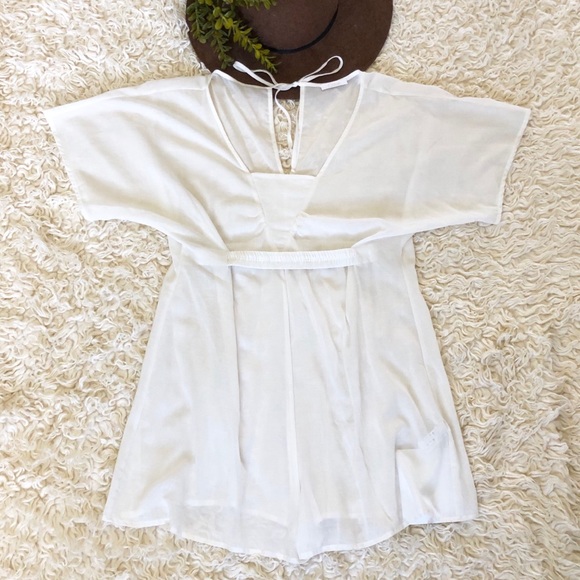 Chloe Pants - Chloé Cotton Short Sleeve Sheer Mini Romper